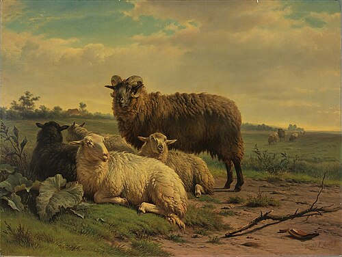 Landscape with Sheep, 1860, Frans Lebret