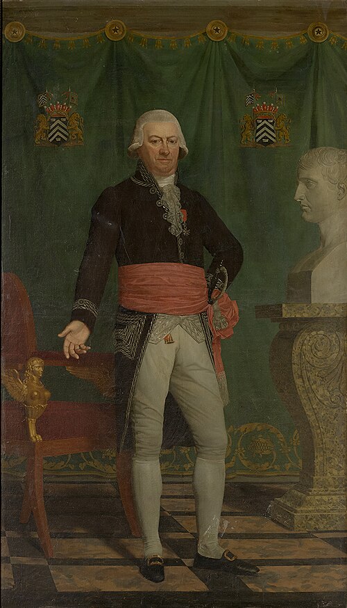 Portret van burggraaf Karel Aeneas de Croeser, burgemeester van Brugge, 1809, Joseph Octave van der Donckt