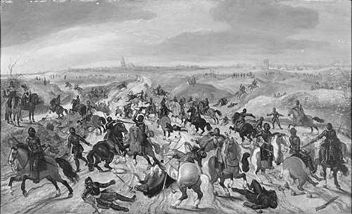 Het gevecht tussen Bréauté en Lekkerbeetjen op 5 februari 1600, 1640, Gerrit van Santen