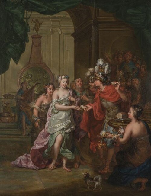 Het huwelijk van Alexander de Grote met Roxane, prinses van Bactrië, 1754, Gerard Sanders