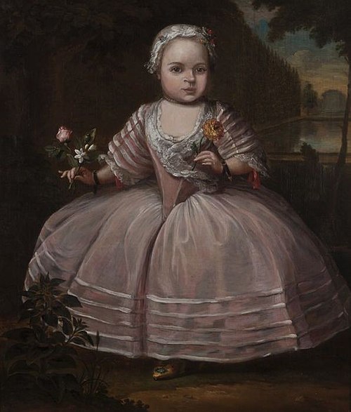 Portret van Aletta Adriana van Vollenhoven (1742-1825), op tweejarige leeftijd, 1744, Gerard Sanders