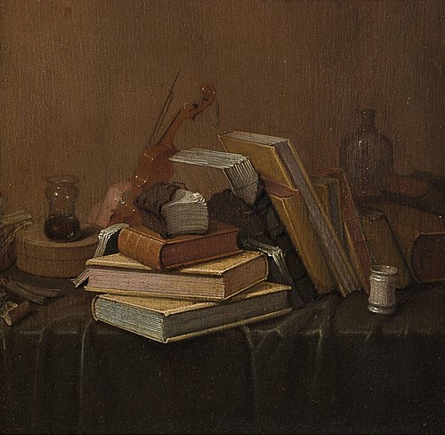 Still Life with Books, 1677, Gerrit van Vucht
