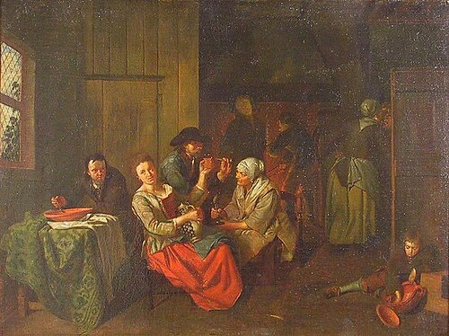 Personnages en intérieur, 1700, Hendrick Govaerts