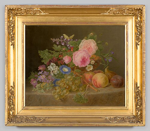 Bloemstilleven met fruit, 1840, Henriette Gertruide Knip