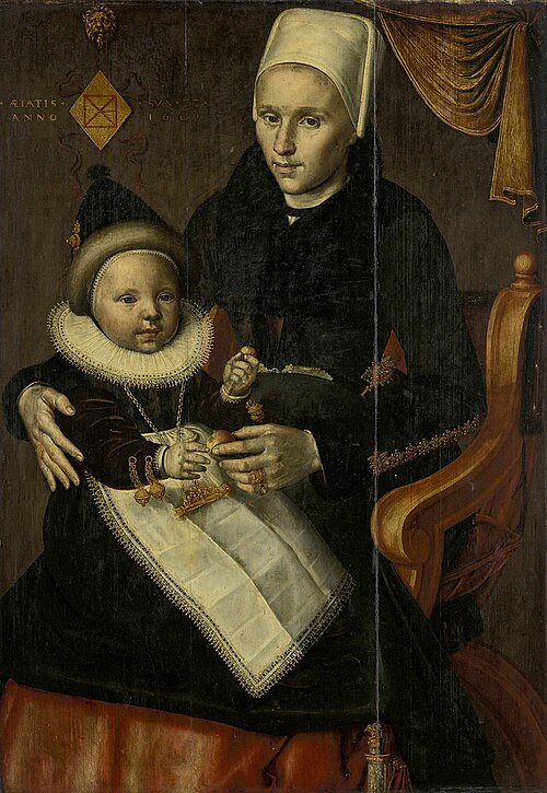 Mother and Child in Noord-Holland Costume, 1601, Jan Claesz.