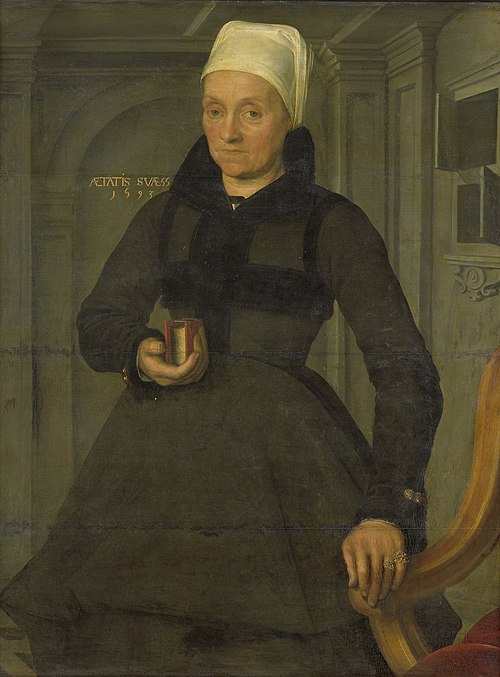 Portrait of Lysbeth Hendriksdr (1536-after 1603). Wife of Bartholomeus van der Wiere, 1593, Jan Claesz