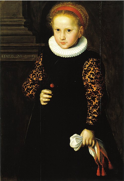 Six-year-old Girl holding a Cherry, 1594, Jan Claesz