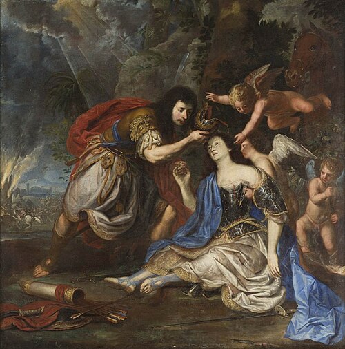 Mortally wounded Clorinda baptized by Tancred, 1667, Jan de Herdt