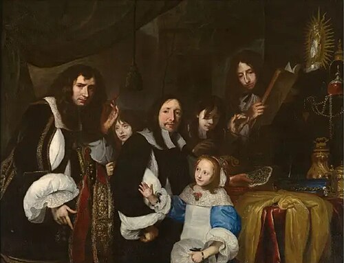 Portrait of the imperial goldsmith Willem de Herde (?-1677) with his family, 1669, Jan de Herdt