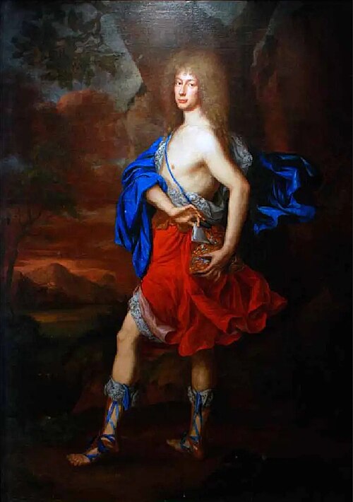 Portrait of an unknown nobleman in Mercury costume, 1670, Jan de Herdt
