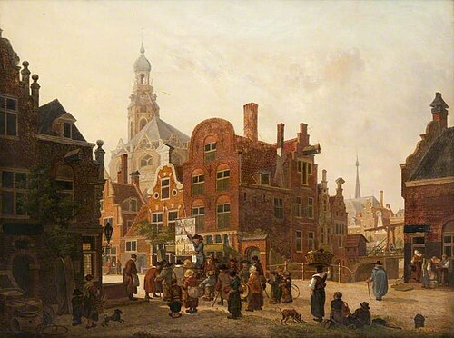 An Imaginary Dutch Street, with a Huckster, 1815, Jan Hendrik Verheijen