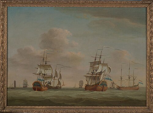 Koopvaardijschepen nabij Marken, 1780, Jochem de Vries