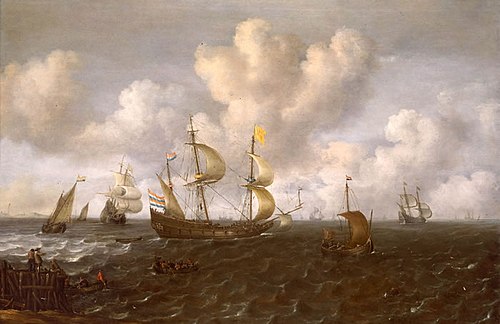 A Dutch Ship Before the Wind, 1650, Jochem de Vries