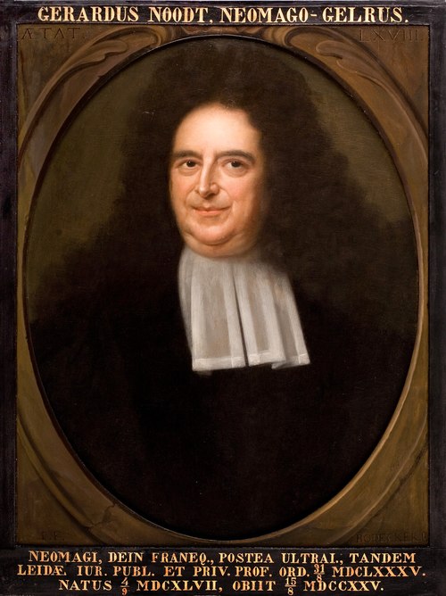 Portret van Gerard Noodt, hoogleraar Rechtsgeleerdheid te Leiden, 1601, Johann Friedrich Bodecker