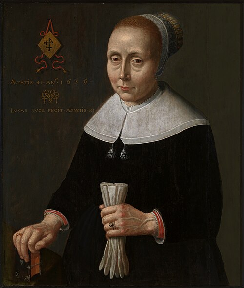 Portret van Grietje Backer Centendr. (1621-1679)., 1656, Lucas Luce