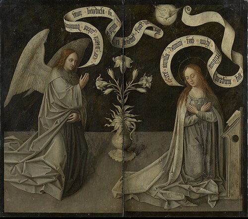 La Généalogie de la Vierge (ouvert), saint Joachim et sainte Anne avec l'enfant (à droite), saint St, 1500, Meester van de Familie van de Heilige Anna
