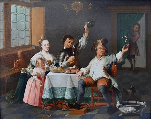 A merry making company, 1751, Melchior Brassauw