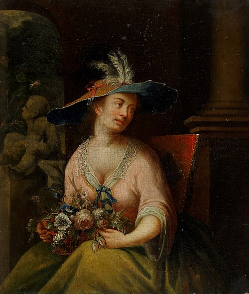 Lady with flowers, 1745, Melchior Brassauw