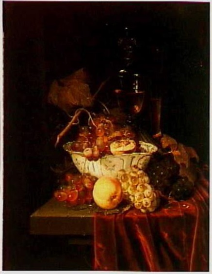 Still life with fruit and wine glasses, 1674, Nicolaes van Gelder