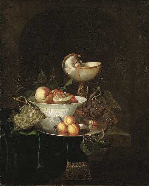 Still-life with Fruit and Nautilus Cup, 1663, Nicolaes van Gelder