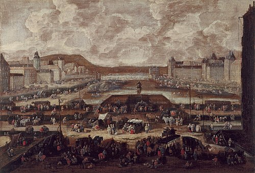 Le Pont-Neuf, la Seine et le Louvre, vers 1670, 1670, Pieter Casteels II