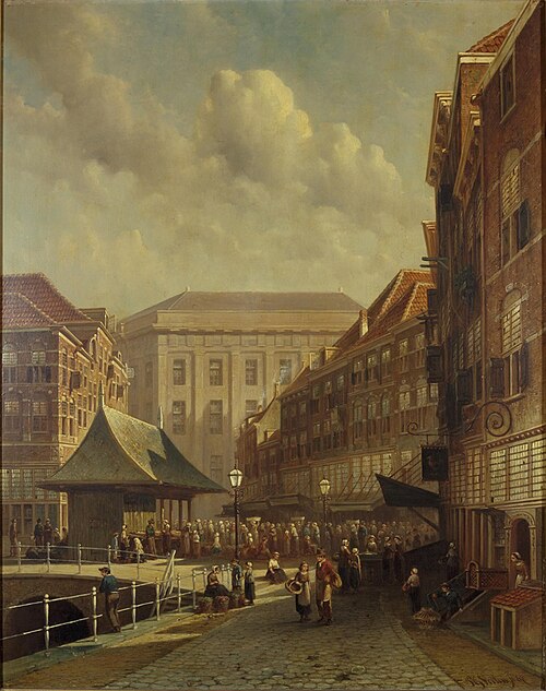 De Vismarkt te Utrecht, 1867, Petrus Gerardus Vertin