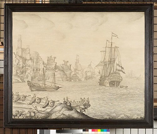 Rede op een der kusten van de Middellandse Zee., , Pieter Vogelaer