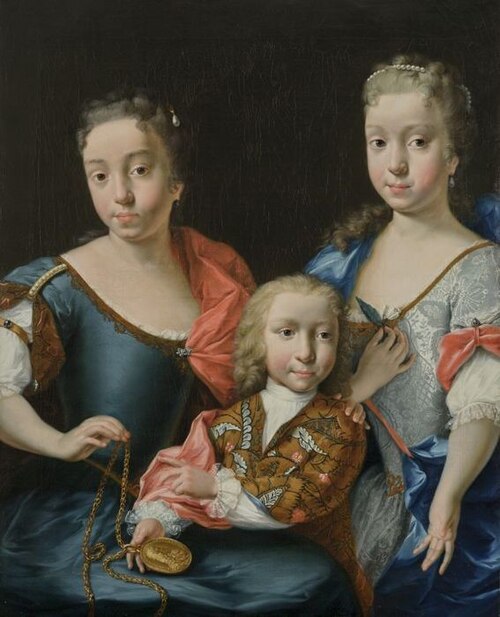 Portrait of the grandchildren of the artist: Margaretha Maria (1719-1784) and Adriana Martina (1721-, 1729, Theodorus Justinus Rheen