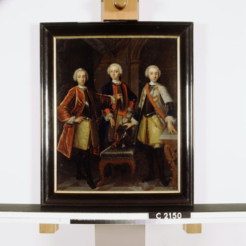 Three young men of the Van Bylandt famiy, 1740, Theodorus Caenen