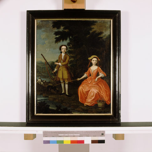 Two children of the Van Bylandt family, 1740, Theodorus Caenen