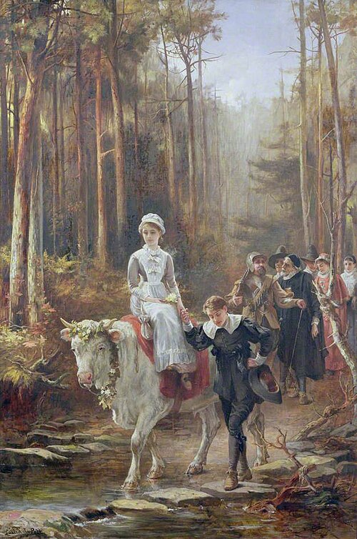 Priscilla, the Courtship of Miles Standish, 1885, Laslett John Pott