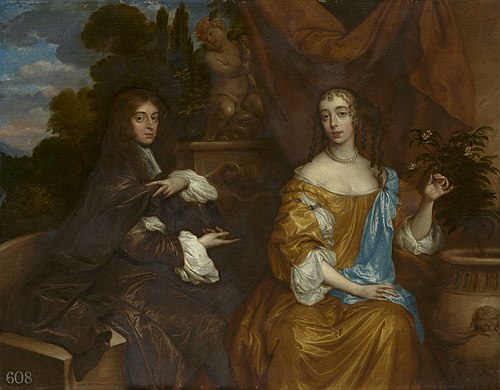 Henry Hyde, second Earl of Clarendon (1638-1709), when Viscount Cornbury, with his first wife, Theod, 1668, Remigius van Leemput