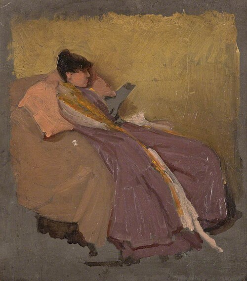 Woman in an Armchair Reading a Book, 1889, Beatrice Whistler