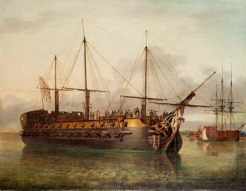 The 'Achille' off Portsmouth with the 'Pomona' and the 'Modeste', 1800, Richard Livesay