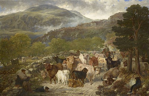 Highland Cattle in the Pass of Leny, 1876, Gourlay Steell