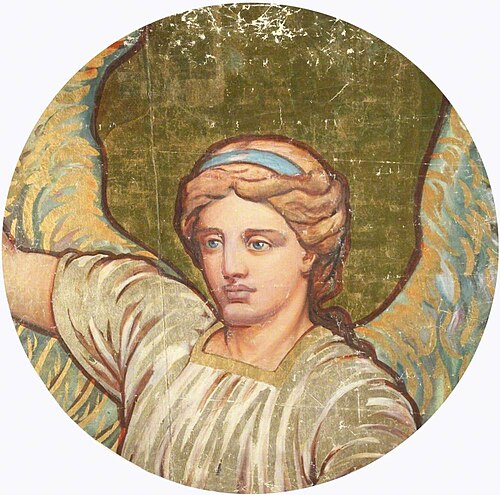 Head and Shoulders of an Angel (cartoon for St Paul's Cathedral), 1880, Hugh Stannus