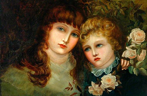 Portrait of Two Children, , Mary Linskill