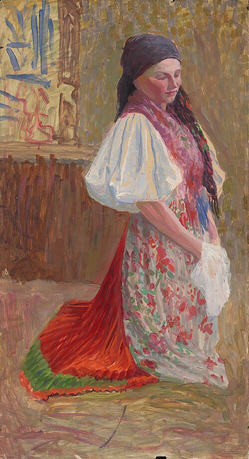 Girl in Czech traditional costume, 1925, Ivan Žabota