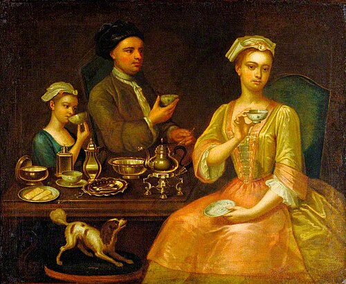 A Family of Three at Tea, 1727, Richard Collins
