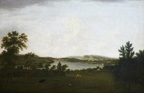 Plymouth, Mount Edgcumbe, and Plymouth Sound, seen from Saltram, 1770, William Tomkins
