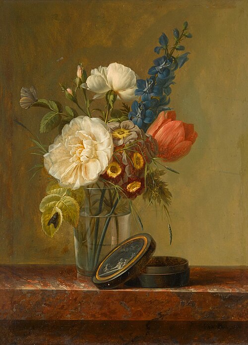 Still Life of a Rose, a Tulip, , Christiaan van Pol
