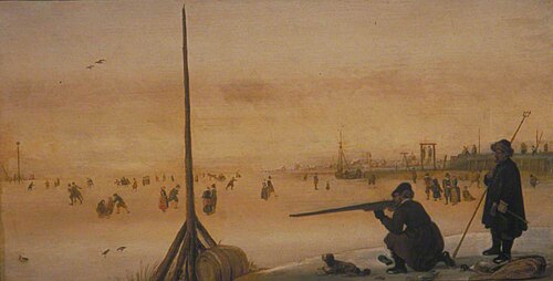 Winter Landscape with a Duck Hunter, , Arent Arentsz