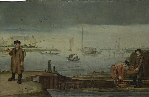 Fishermen near Muiden Castle, 1630, Arent Arentsz