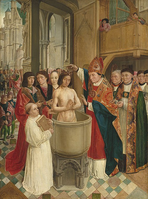 Le baptême de Clovis, 1500, Maître de Saint Gilles