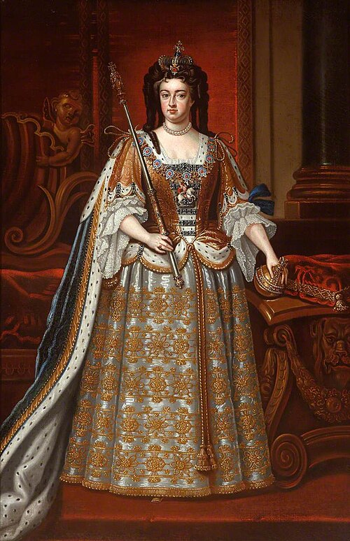 Queen Anne (1665–1714) (after the state portrait by Godfrey Kneller), , Edmund Lilly