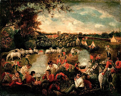 Scots Greys in a Bivouac before Waterloo, 1815, 1815, James Howe