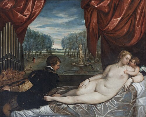 Venus and Organ Player (after Titian), 1635, Michael Cross