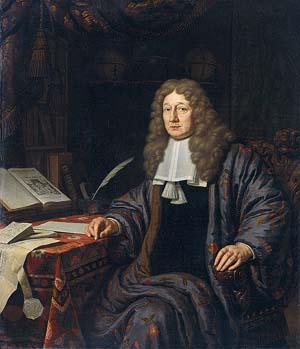 Portrait of Johannes van Waveren Hudde, burgemeester of Amsterdam and mathematician, , Michiel van Musscher
