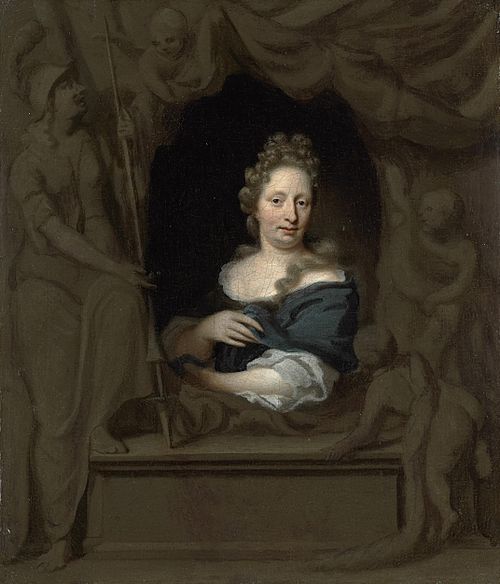 Portrait of Eva Visscher, wife of Michiel van Musscher, 1685, Michiel van Musscher
