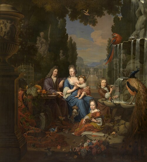 Self portrait of Michiel van Musscher (1645-1705) with his family, 1689, Michiel van Musscher